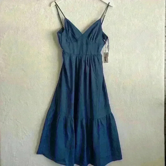 Jessica Simpson V front elastic waist open tie back tiered dress  size XS - Picture 1 of 5